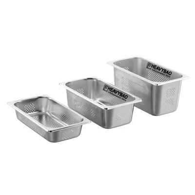 China High Quality Stainless Steel 1/3 Gastronorm Food Storage Perforated Food Containers GN Pans For Restaurant Kitchen for sale