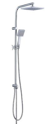 China Wall Mount Rainfall Bathroom Shower Set stainless column pipe with ABS handheld shower head function for sale