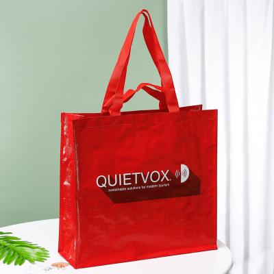 China Custom rpet sublimation red laminated pp woven bag eco - friendly with logo for sale