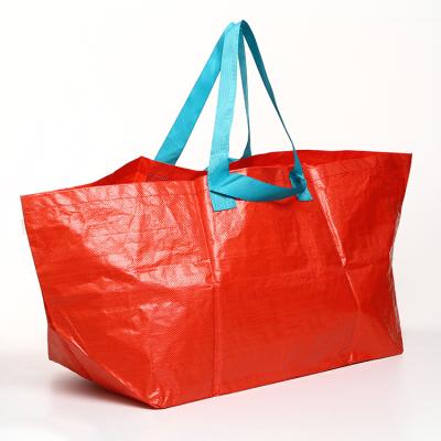 China Custom Extra Large Eco - Friendly Red Logo PP Laminated Woven Polypropylene Bag for sale