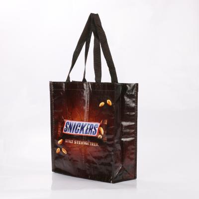 China Eco - Friendly Promotional Shopping Bags PP Woven Logo Design Laminated Woven Tote Shopping Bags for sale