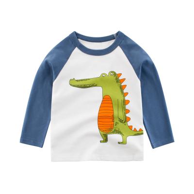 China 100% Breathable Long Sleeve Anti-pilling Cotton Boy Fashion Casual T-shirts For 2-10year Boys for sale