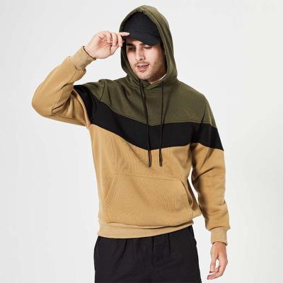 China Anti-wrinkle cotton polyester 3XL long sleeve pullover blend fleece color block cheap hoodie for men for sale