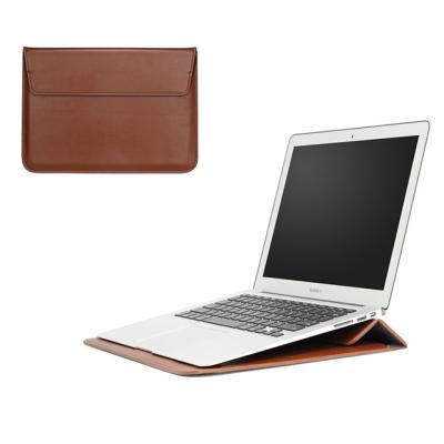 China Fully Protective 13 Inch PU Leather Case Laptop Sleeve Bag With Stand Bag With Holder For Notebook Sleeve for sale