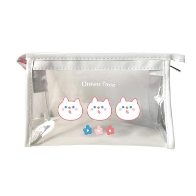 China Heart Durable Transparent Cosmetic Female Waterproof Portable Travel Girl Bag Storage Bag Wash Handbag for sale