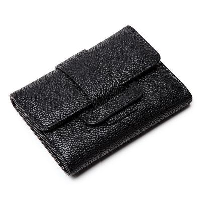 China Hot Sale PU Leather RFID Shorts Waterproof Leather Wallet With Card Holder For Women On Outdoor Or Shopping for sale