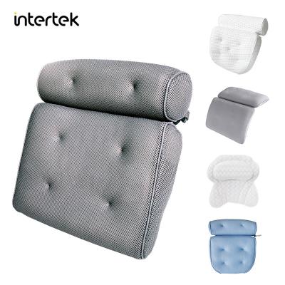 China Sustainable GRS anti mite spa bath pillow soft and comfortable badkussen 3D air mesh bath pillow for sale