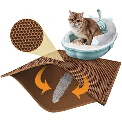 China Amazon New Large Sustainable Double Layer Training Toilet Pet Cat Litter Mat Waterproof Pad for sale