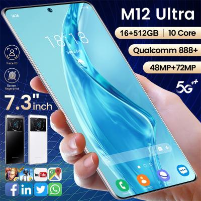 China Perfect Beauty Camera Quality M12 Ultra Smartphone 7.3 Mobile Phone New In Android Phone Cell Phones Mobile Phone for sale