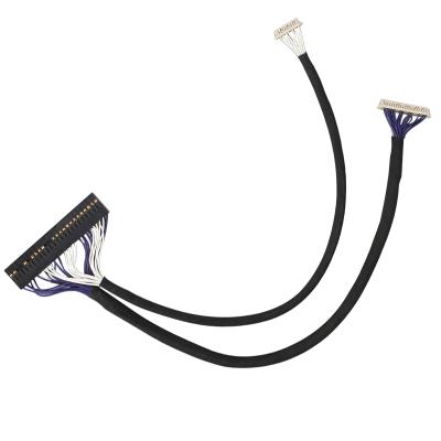 China Custom Electronic Factory LVDS Wire Harness Cable Assemblies Male To Male 1 Point Adapter Data Line 2 LCD Electronic Wire Harness Cable for sale