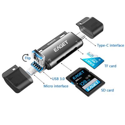 China EAGET EZ08 Support SD/TF Card 4 in 1 Type C Hub Adapter Support SD Card and TF Card Reader for Mobile Phone USB, Type-C, OTG, USB3.0 for sale