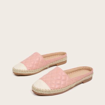 China Ms. Summer Flat Slippers Flat Bottom Female Half Trailed Hemp Bottom Fisherman Shoes for sale