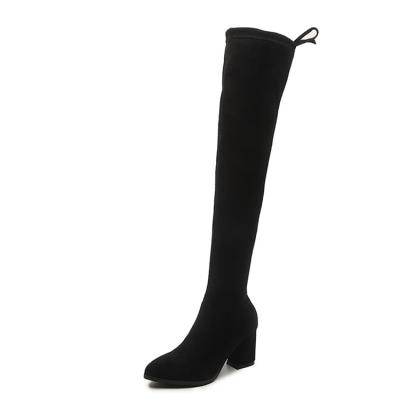 China Fashion Trend 2021 Over-the-Knee Thick Black Thick Black Autumn Women's Female High-Heeled Boots for sale