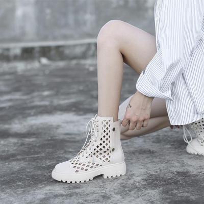 China Fashion trend autumn and winter women's boots thick-soled fashion and comfortable white high rise boots for sale