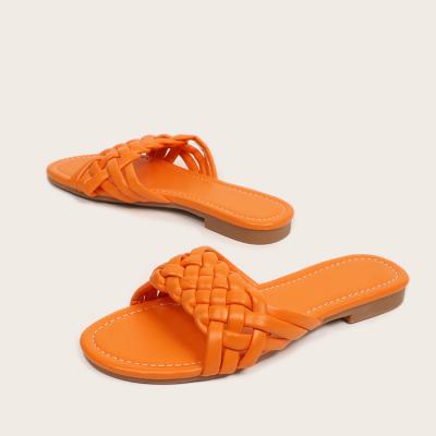 China Lightweight Accept Customized New Designs Twist Casual Link Fashion Inside Out Women's Sandals Flat Slippers for sale