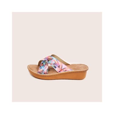 China Roma Style Sandals New Design Comfy Soft Printing Wedges Sandals For Women 6B-7 for sale