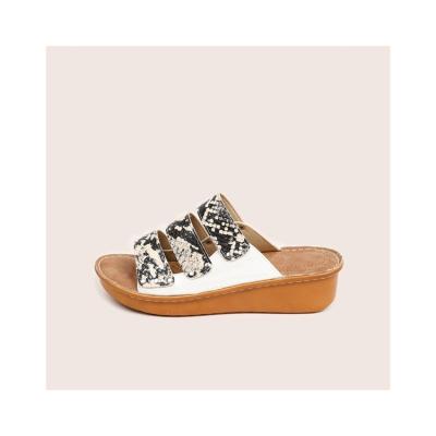 China Factory Wholesale High Quality 6B-8 Flat Bottom Wedges Sandals Snake Double Layer Sandals for sale