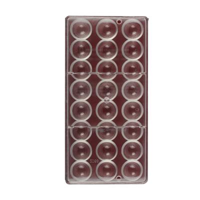 China 24 Half Hole Ball Chocolate Mold Polycarbonate DIY Clear Hard Candy Sustainable Molds for sale