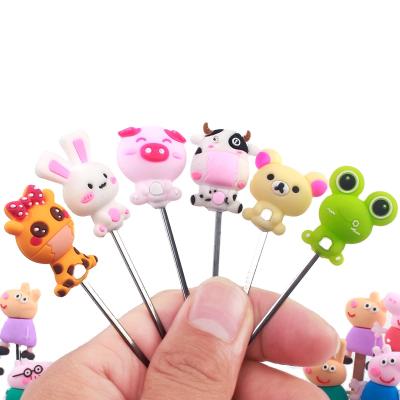 China Disposable Bento Box Decoration Cute Animal Food Picks and Forks Set of 10 for sale