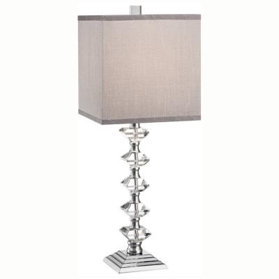 China Modern Best Price Bangladesh Style Chinese Dongguan Lighting Office Hotel Crystal Table Lamp With Gray Home Decorative Square Shade for sale