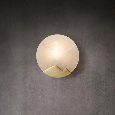 China Hot Selling Northern Europe LED Single Round Marble Wall Sconce Decorative for Indoor Villa Bedside for sale