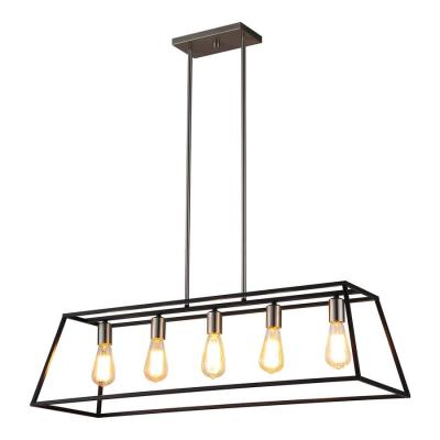 China Simple Modern Hot Selling Black Rectangle LED Linear Pendant Light For Dining Room for sale