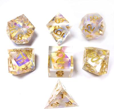 China Sharp Dice Wholesaler Rolling Dice Set For TTRPG Dungeons And Dragons DND Handmade Sharp Edged Dice Set for sale