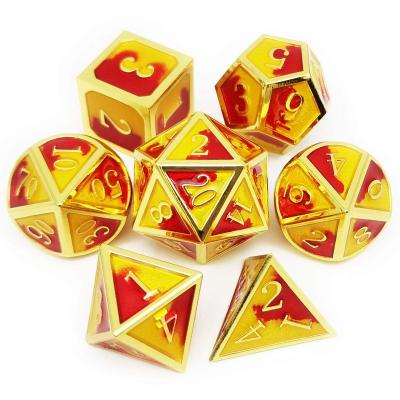 China Yellow Dnd Games Edge Dnd Metal Die Sets 5 7pcs Dungeons And Dragons Die Cuts With Free Pouch D D Poles Playing Games Bag Blue Green Acrylic for sale