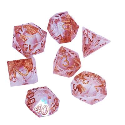 China Polyhedral Dies Set 7pcs Resin Dice Dragon Eye Sharp Edge Dice RPG DND Liquid Core Internet Games Tabletop Die Cuts High Quality Polyhedral for sale