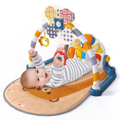 China With Musical Piano and Hanging Folding Baby Piano Play Mat Windmill Music Gymnasium Toddler Educational Toy Cotton Sensory Activity Toys for sale