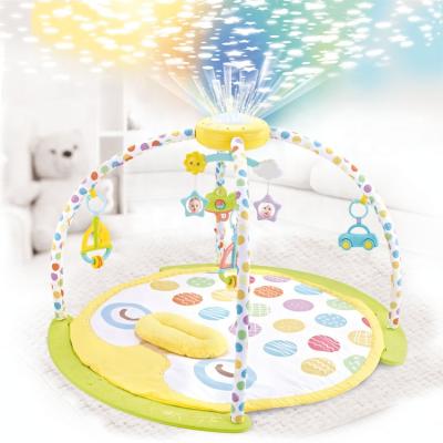 China With Projector Soft Round Activity Music Mat Baby Play Gym with Projector and Mobile Rattle Toy for sale