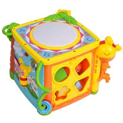 China Musical Drum Baby Activity Cube With Center Educational Gifts Light Early Learning Musical Drum Baby Activity Toy Cube Play Toy for sale