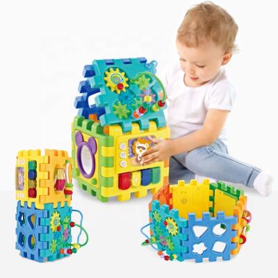 China With Piano Funny Christmas Gift Assembling Diy Baby Cube Kids Educational Learning Toys for sale