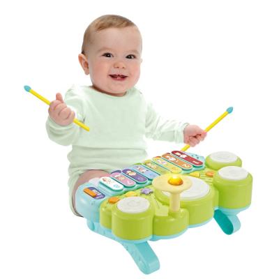 China Eco-friendly Baby Piano Musical Toys 5 in 1 Set Multifunctional Xylophone Drum Toy Electric Organ Piano Musical Toy for Kids for sale