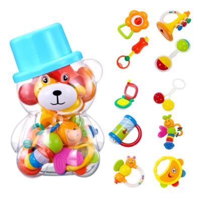 China Musical Funny Cute Shaking Hand Bells Set Infant Teething Toy Jingles For Baby for sale