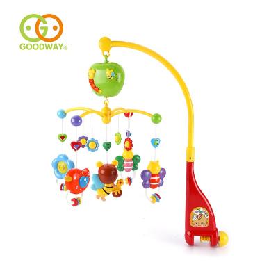 China Baby's Handle Capacity Crib Infant Bell Crib Electric Mobile with Detachable Little Bee Animal Rattle for sale