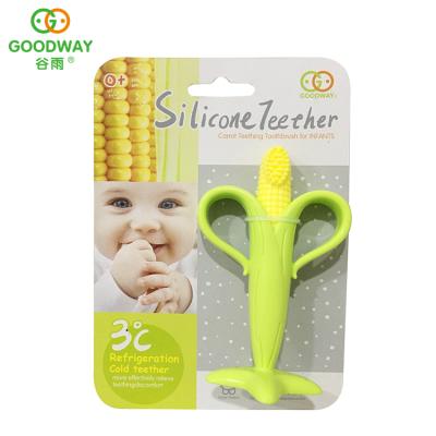 China Vegetable Shape Bpa Toy Molar Corn Silicone Baby Free Teether 100%food grade non-toxic eco-friendly silicone Teether for sale