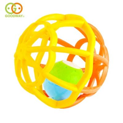 China Toy Soft Football Rattle With Colors Flashing Light Safety Teether Baby Ball Musical Activity Glowing Gym for sale