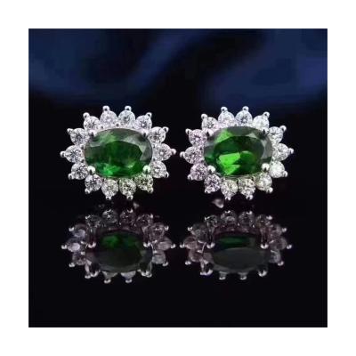 China FASHIONABLE Hot Selling Natural Gemstone Diopside Earrings Size 5*7mm, Suitable for Daily Wear and Gifts for sale