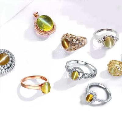 China Cheap Cat's Eye Good Price Quality For Natural S Inlaid Ring Cat's Eye Gem Egg Face Gem Cat's Eye Jewelry for sale