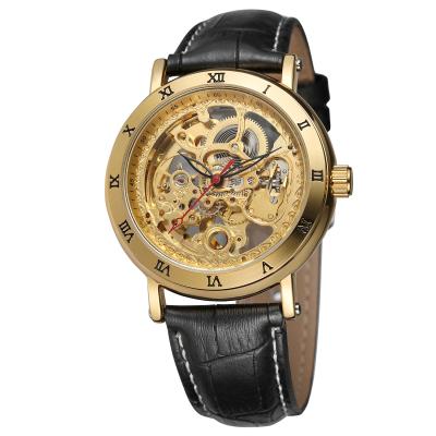 China Power Reserve Forsining Men's Stylish Special Genuine Leather Roman Numerals Dial Automatic Skeleton Men's Watches 2021 for sale