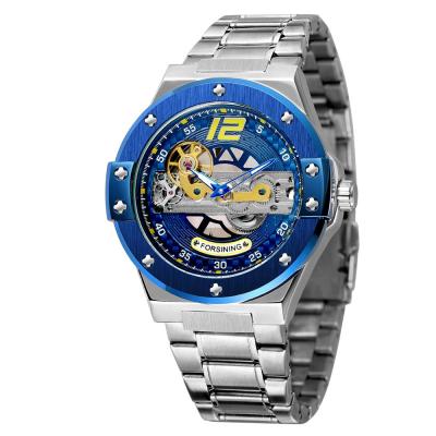 China New Design Forsining Power Reserve Man Perspective Fly Luxury Transparent Mechanical Skeleton Wrist Watches Automatic Men Watch for sale