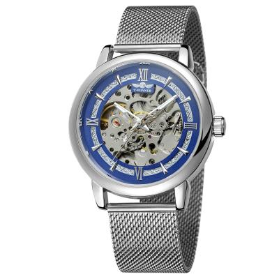 China Original Power Reserve China T-Winner Brand Factory Men's Simple Automatic Mechanical Skeleton Mesh Men Watches Relojes Hombre Skeleton Watch for sale