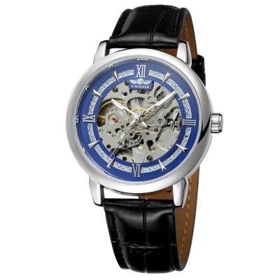 China Chinese Wholesale Power Reserve Watches Winner Supply Fashion Luxury Elegance Classic Leather Skeleton Full Automatic Mechanical Men's Watch for sale