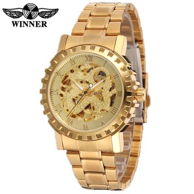 China Top Selling T-Winner Power Reserve Product Men's Dragon Automatic Wrist Watch Custom Mechanical Stainless Steel Watches for sale