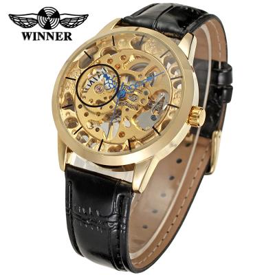 China 2020 Mechanical Skeleton Men's Power Reserve T-Winner Watch OEM Mechanical Wrist Watch China Factory Supply Casual Leather Strap for sale