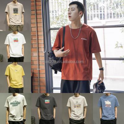 China Fashionable oversized t-shirts printed anti-shrink men's t-shirts sports short-sleeved clothes wholesale men's wear summer men's t-shirts for sale