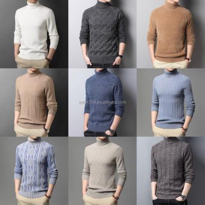 China 2021 new winter autumn turtle neck loose men's sweater trend simple soft Anti-wrinkle men's wear knit shirt for sale