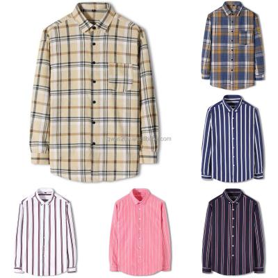 China Viable Men's New Long Sleeve Shirt 2021 New Casual Shirt Men's Slim Striped Lapel Cotton Shirt for sale