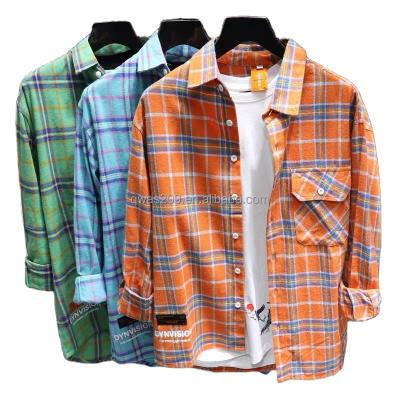 China 2021 Spring Shirt / Summer Mens Plaid Mens Long Sleeve Casual Shirt for sale